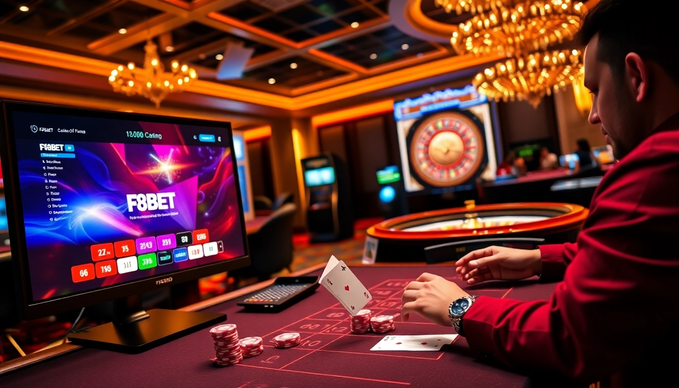 Exciting online gaming interface at F8BET with vibrant casino elements.