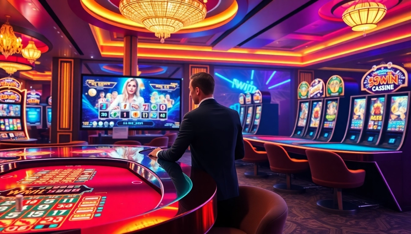 Experience the thrilling online gaming environment at 23 WIN with vibrant casino scenes and immersive gameplay.