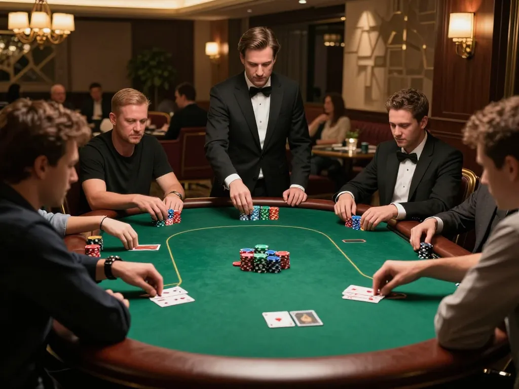 Engaged players showcase strategic betting in a high-stakes game bài environment.