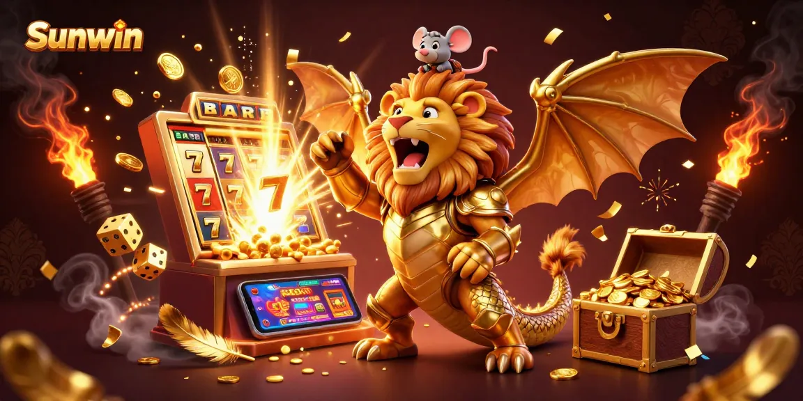 Experience thrilling gameplay at Sunwin with colorful slot machines and golden jackpots