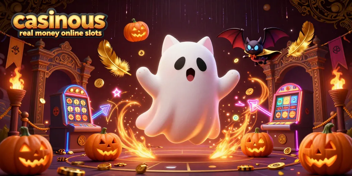 Experience casinous real money online slots with our vibrant ghost-cat adventure in a haunted casino.