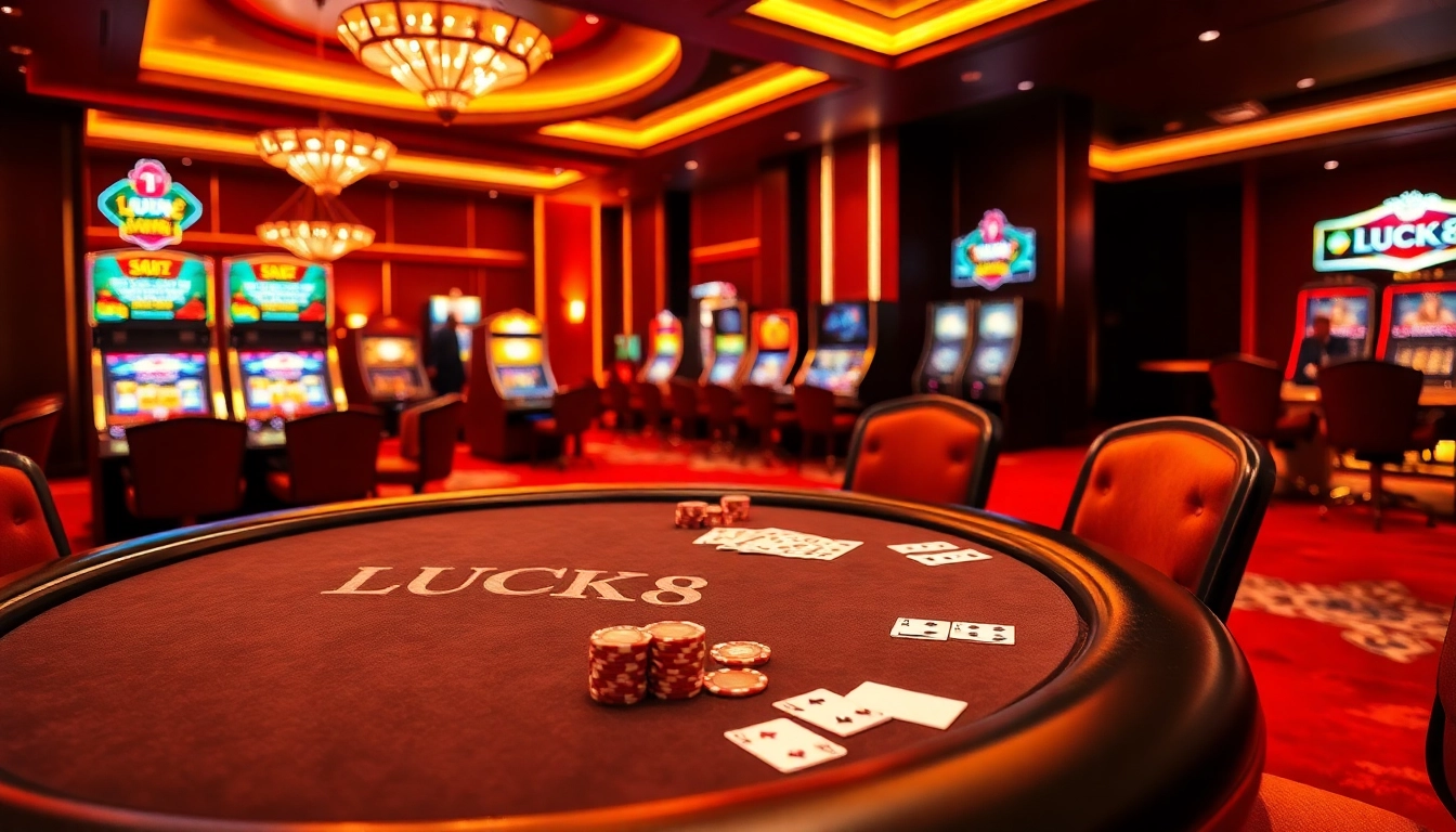 Experience thrilling gambling action at LUCK8's luxurious casino tables with vibrant games and exciting dealers.