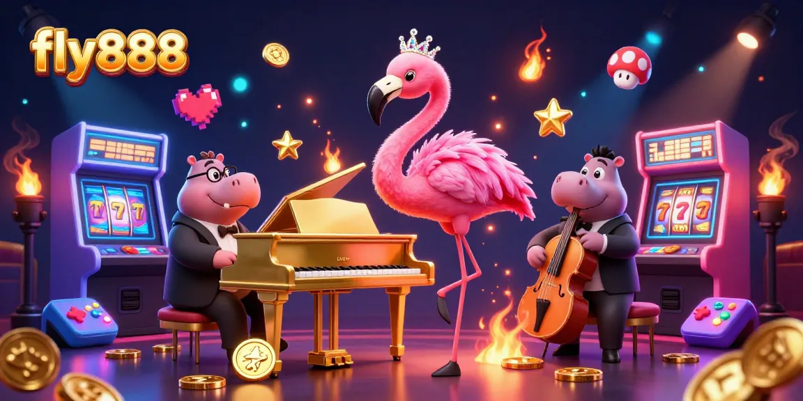 Experience winning strategies with fly888 in a vibrant casino scene featuring dynamic characters and gaming elements.