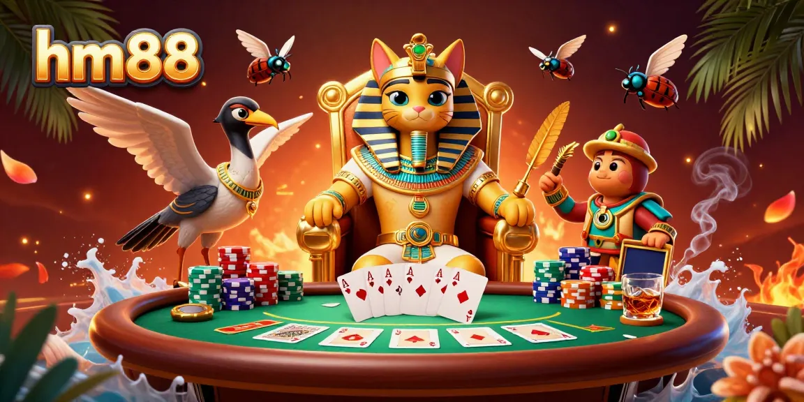 Engage with thrilling poker action at hm88 featuring 3D Egyptian themes and exquisite game elements.