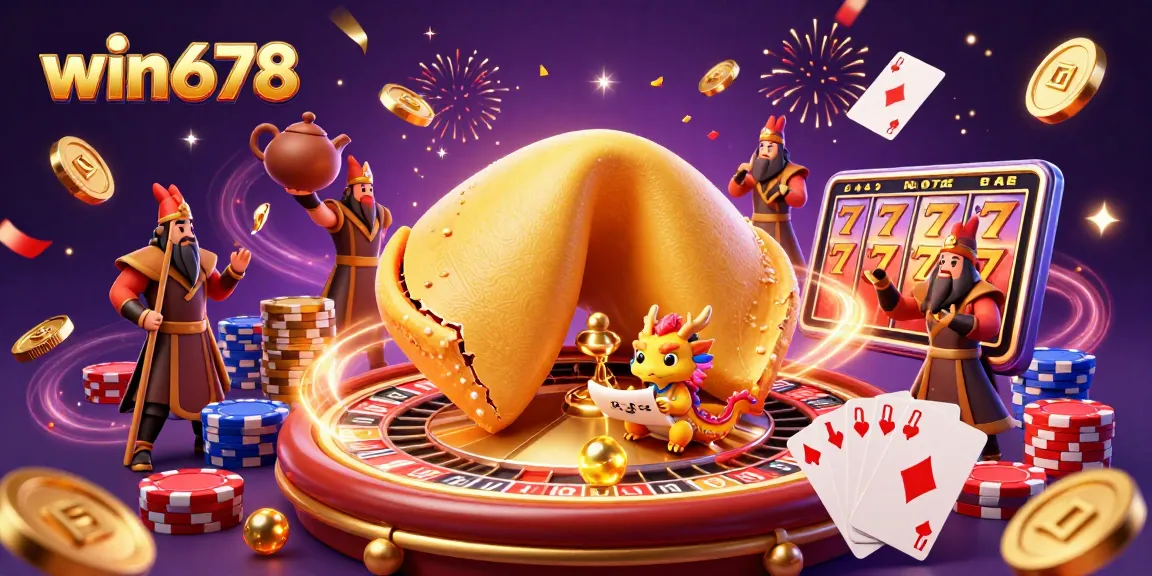 Engage with win678's vibrant casino atmosphere featuring golden games, a wise dragon, and dynamic playing elements.