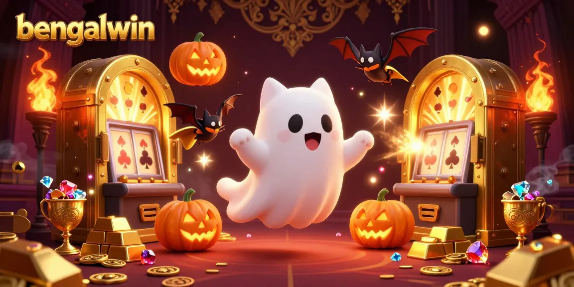 Bengalwin brings excitement to players with a ghost cat and vampire bat in a haunted casino setting.