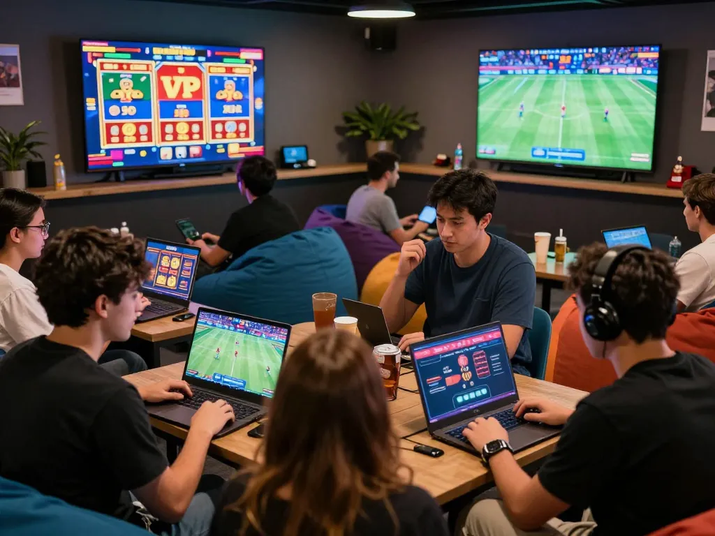 Players engaging in online betting and gaming with O8 in a lively digital environment.