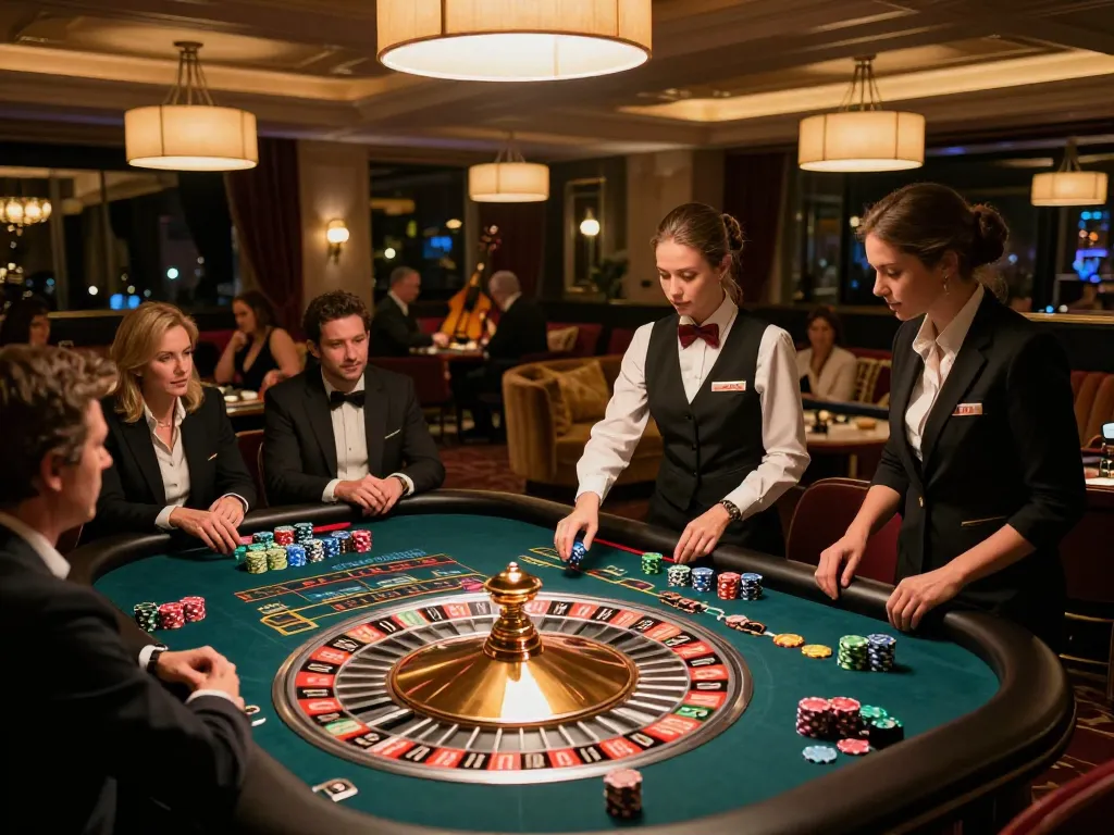 Engaging scene at a roulette table showcasing live gaming experience at https://go8.agency/.