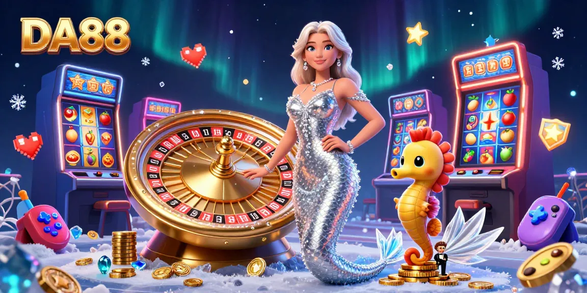 Experience the thrill of gaming at DA88 casino with dazzling roulette surrounded by vibrant slot machines.