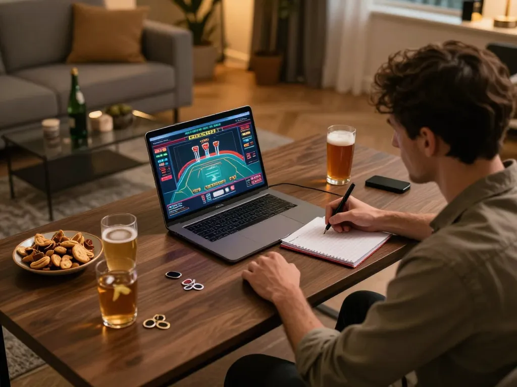 Person engaging in online gaming at https://ok365.best/ using a laptop, showcasing a live dealer interface.