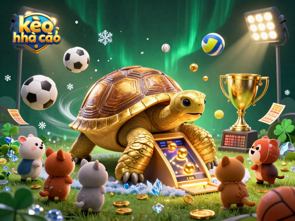 Play exciting sports bets with kèo nhà cái in this vibrant 3D digital illustration.