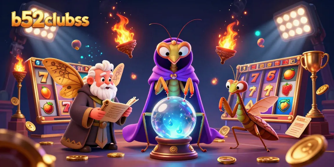 Play slots at b52clubss with an enchanting fortune teller and wise librarian guiding players to victory.