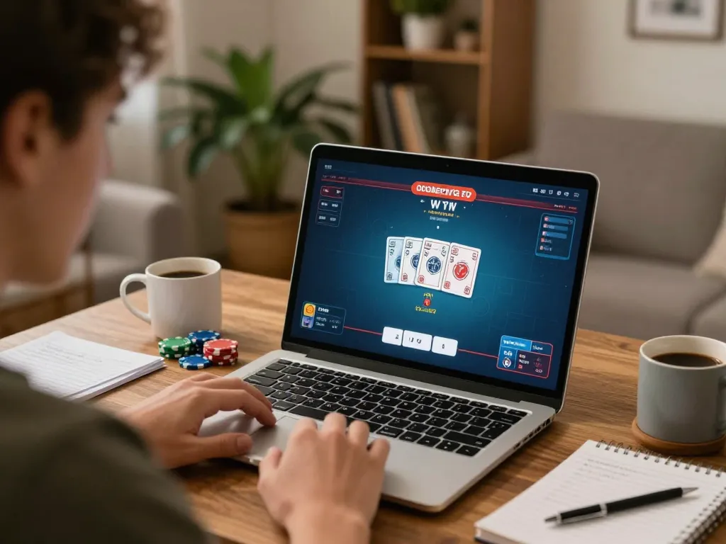 Player engaging in an intense online poker game on LV88, showcasing strategic gameplay.