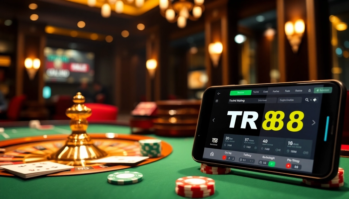 Experience the thrill at TR88 casino with vibrant roulette and elegant betting elements.