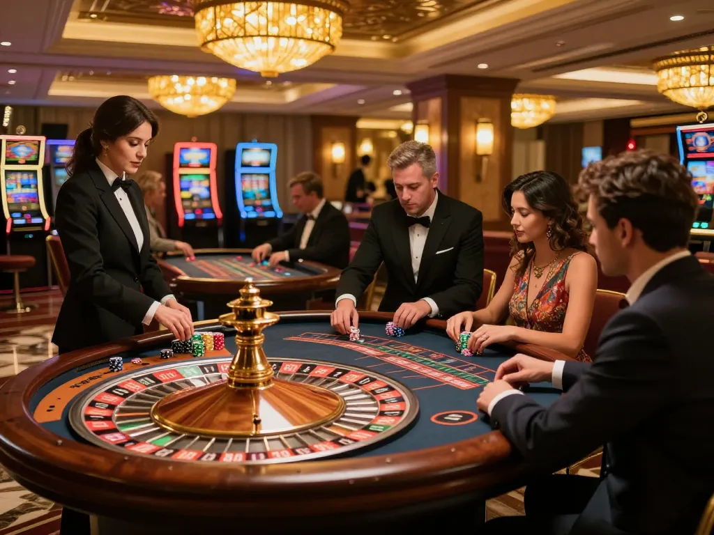 Experience the thrill of roulette at mb66 casino with players engaged in strategic betting.