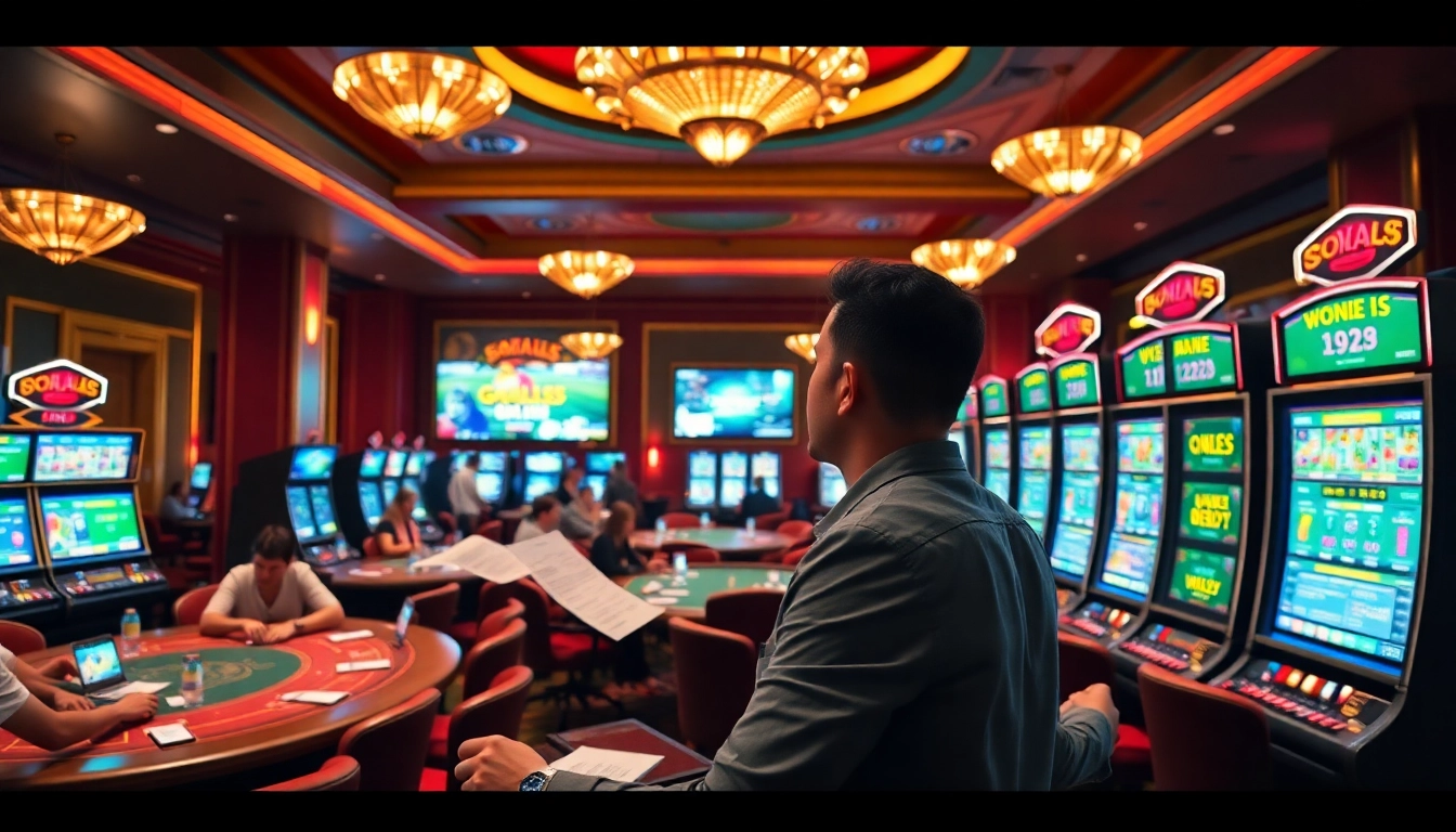 Players enjoying professional gaming experiences at Goal123's luxurious online casino.
