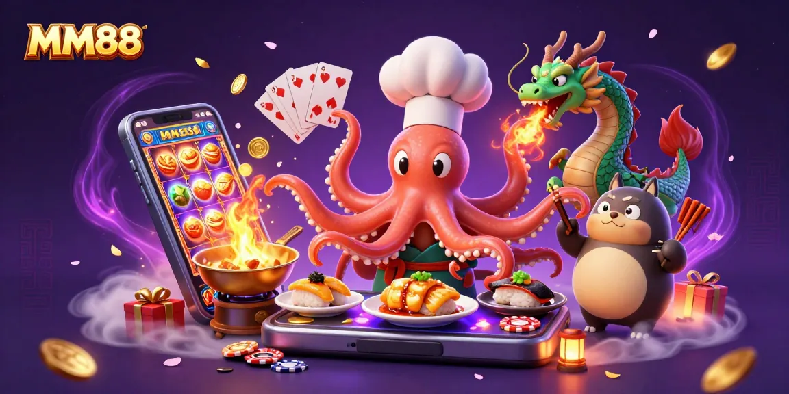 Experience the thrill of MM88 with a vibrant 3D casino scene featuring dynamic characters and engaging game elements.
