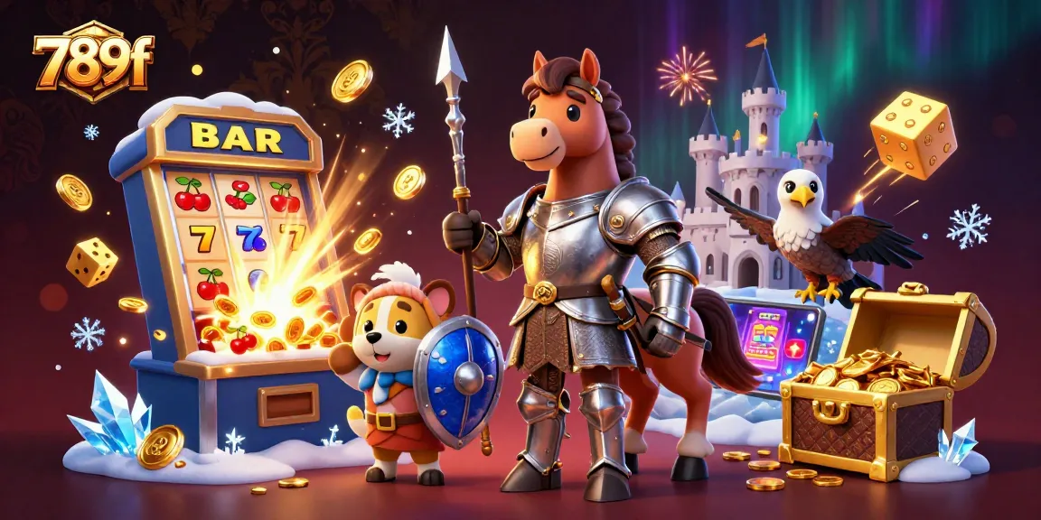 Experience thrilling moments at 789f, with knights and dazzling slot machines, celebrating big wins!