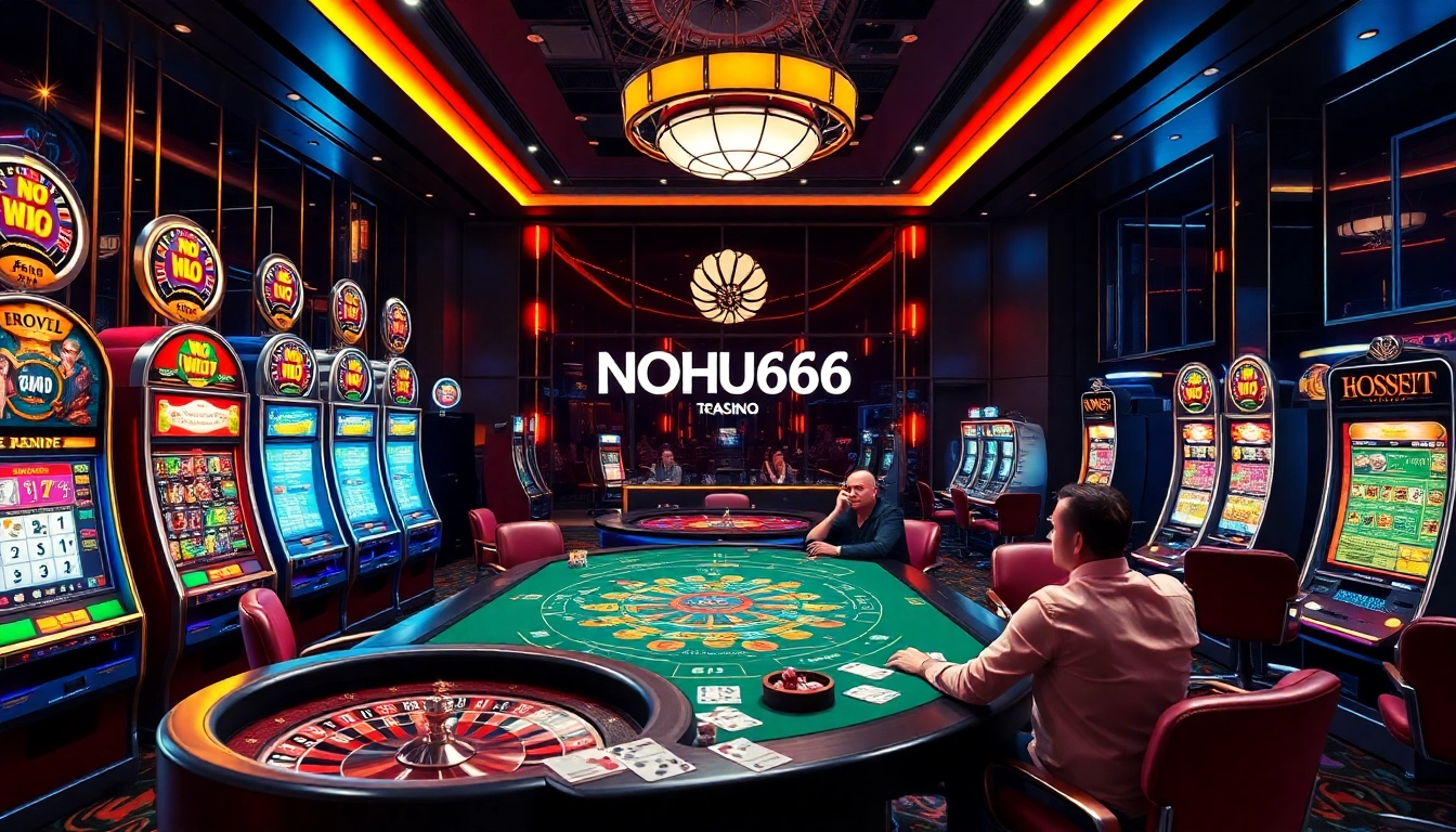 Players enjoying a thrilling poker game at NOHU666's luxurious online casino.