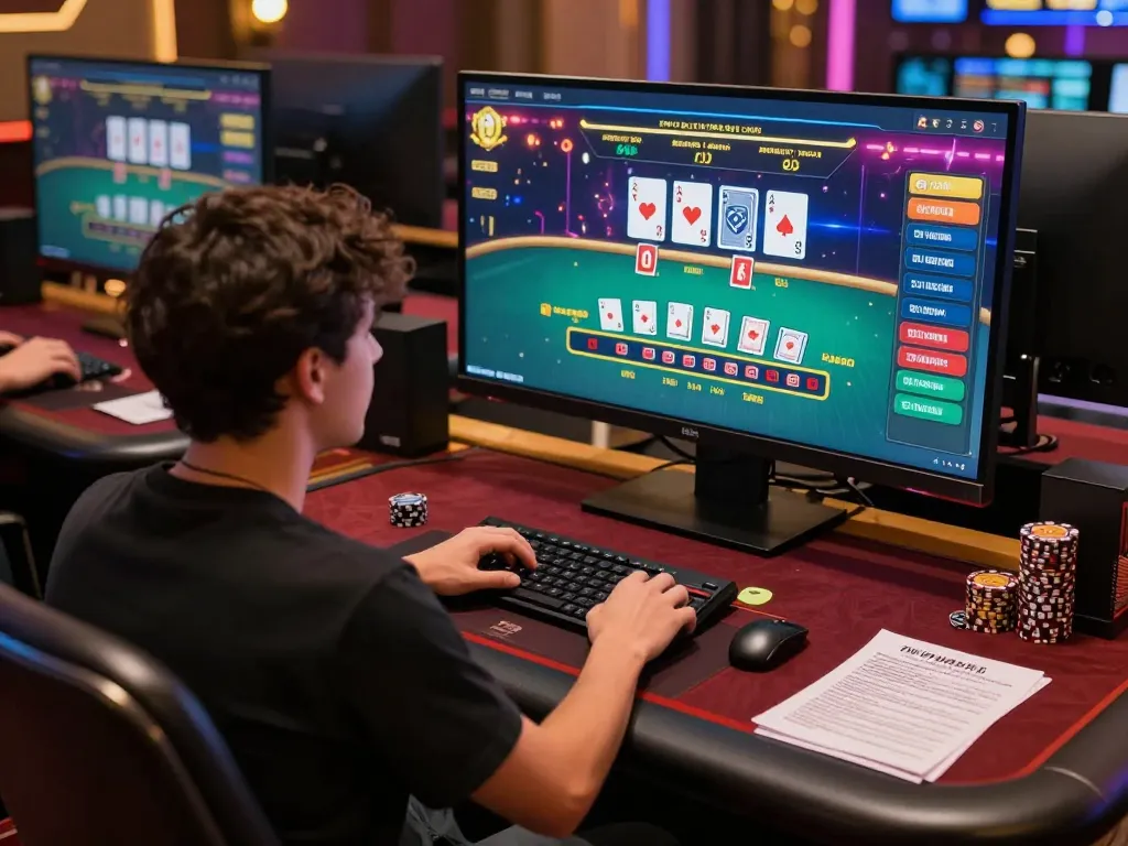 Engage in live dealer blackjack at 88AA trang chủ with a dynamic online gaming setup showcasing vibrant visuals.