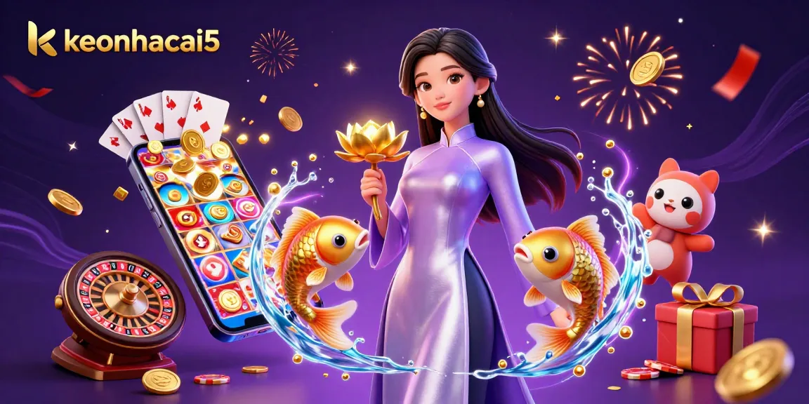 Place bets on keonhacai5 while enjoying captivating casino elements with elegant characters.