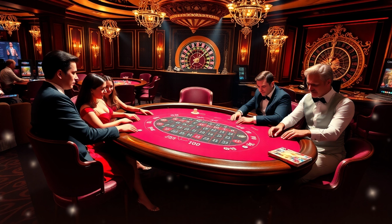 Intense poker action at Onbet’s high-stakes table with sparkling chips and elegant players.