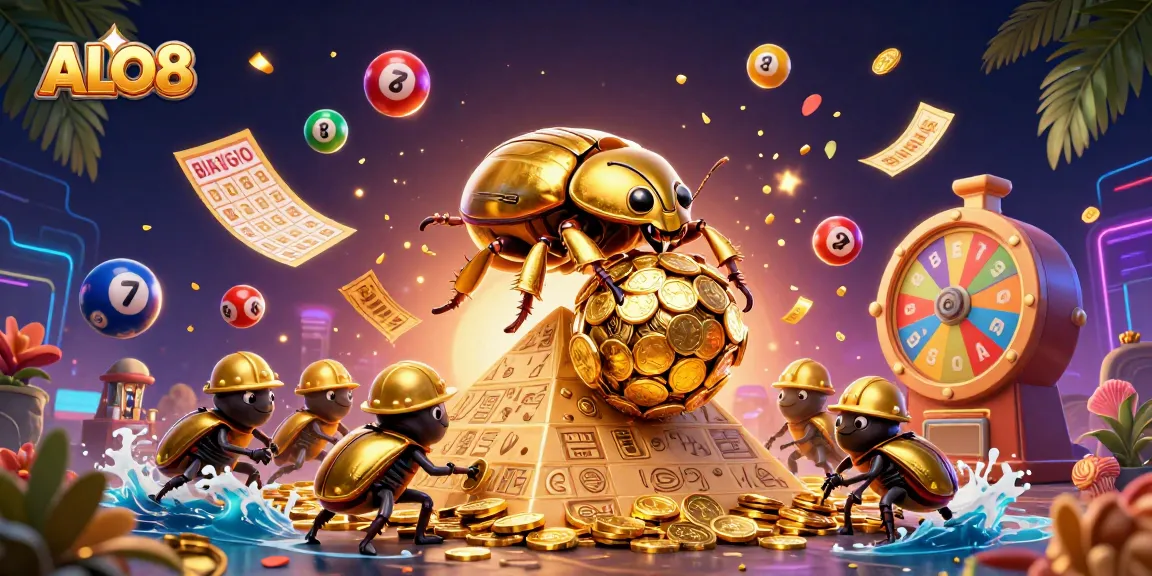 Experience thrilling gameplay at ALO8 with dynamic lottery elements and golden treasures.