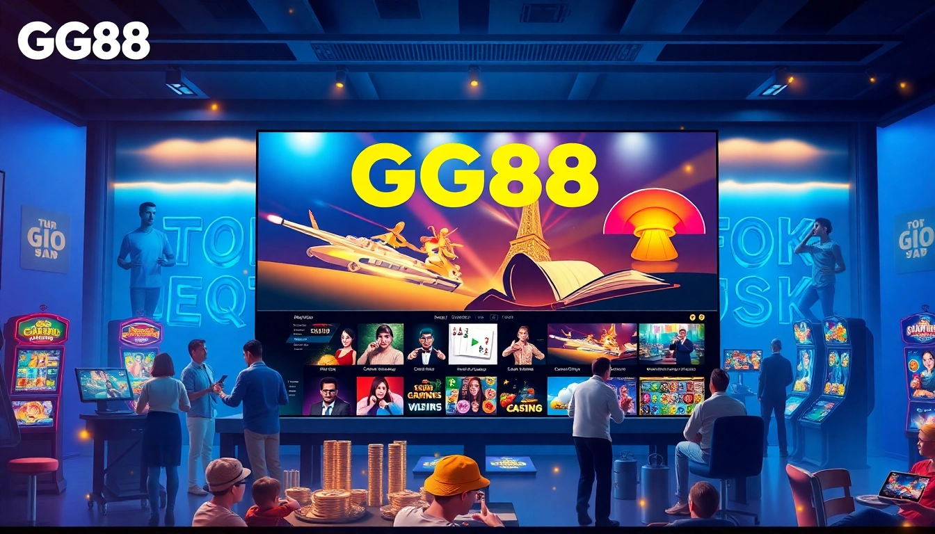 Exciting online gaming scene showcasing GG88's diverse offerings in sports betting and casino games.