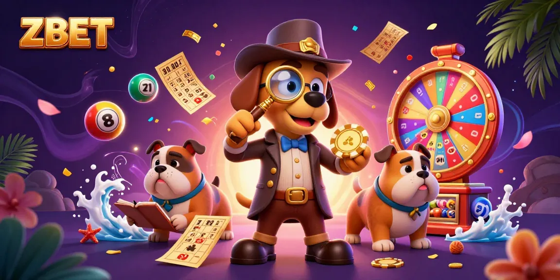 ZBET reveals winning clues in a vibrant casino scene with unique game elements