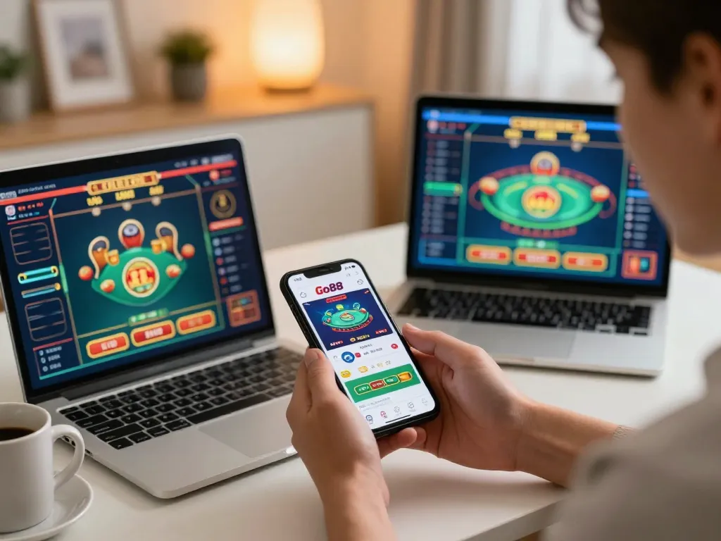 Engaging online gaming experience on the Go88 app, highlighting strategic gameplay on smartphone.