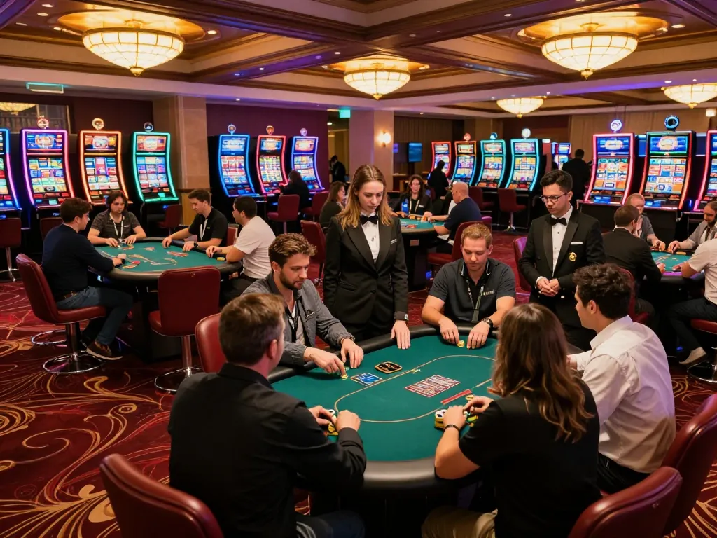 Engaging scene of players at go88 casino table, highlighting dynamic gameplay and vibrant atmosphere