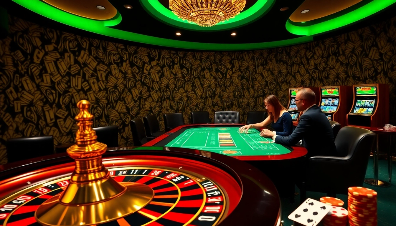 Engage in thrilling gameplay at SC88 with a vibrant casino interface showcasing roulette wheels and poker chips.