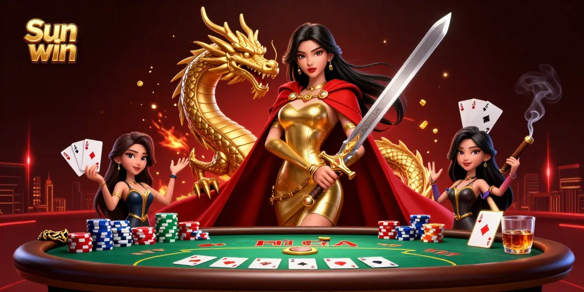 Experience exciting gameplay at Sun win with vibrant casino elements and a majestic warrior queen.