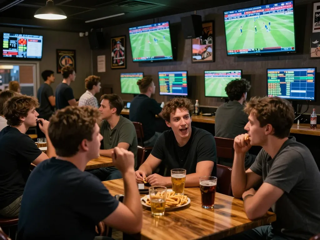 Cakhiatv patrons enthusiastically placing sports bets while watching live matches on screens