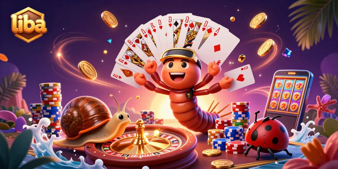Engage in thrilling gameplay at liba with a vibrant casino scene featuring a millipede dealer.