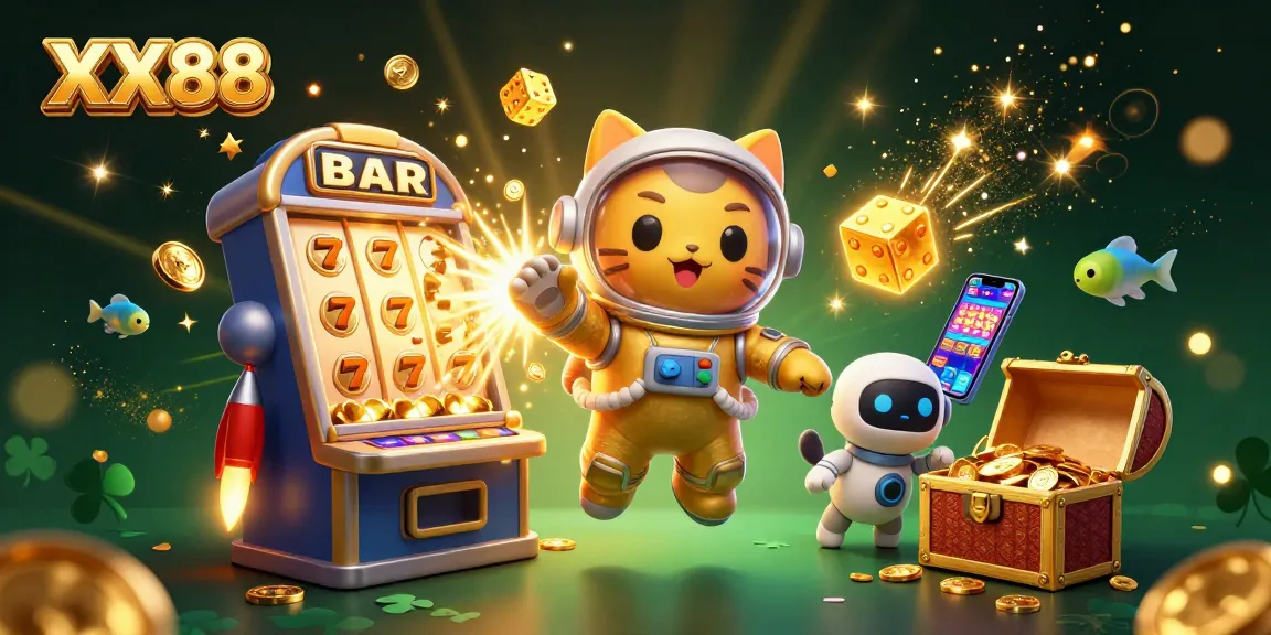 Experience the thrill of winnings at XX88 with vibrant casino games and dynamic 3D elements.