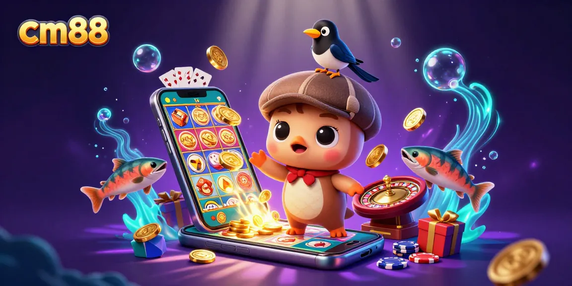 Experience lively gambling action with cm88 featuring playful characters and casino elements.