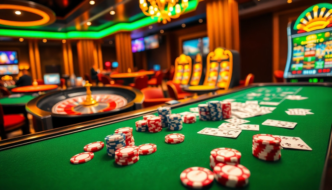 Experience the thrill of gambling at NK88 with vibrant casino tables and exciting games.