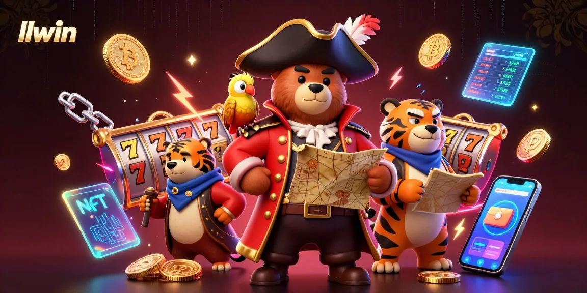 Experience thrilling slot action with llwin's vibrant 3D casino scene featuring a pirate captain bear and treasure elements.