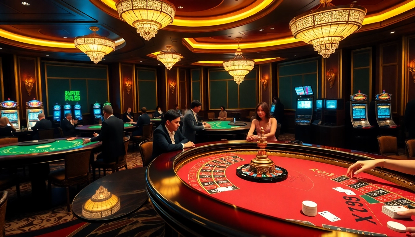 Exciting gambling experience at rr88.com with poker chips and casino tables.