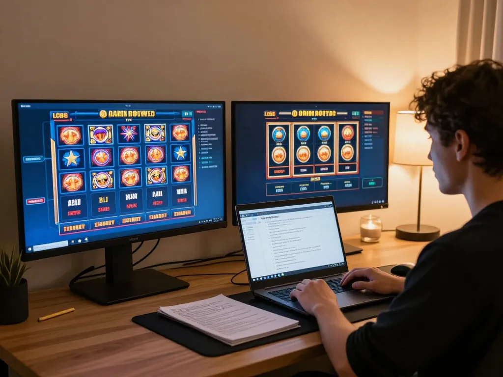 Experience thrilling gameplay and winning strategies at LC88 online casino with a modern gaming setup.