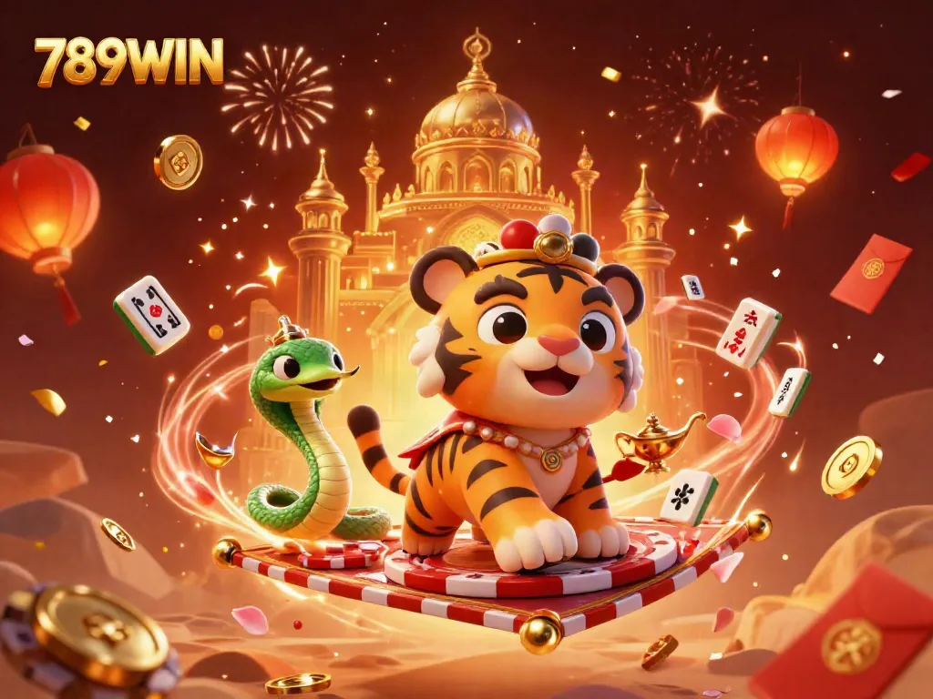 Experience exciting gaming with 789WIN, where the Arabian sultan and genie illuminate the vibrant casino atmosphere.