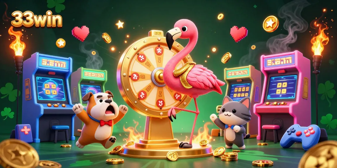 Join the excitement of 33win with a dazzling game show scene featuring prizes and entertainment!