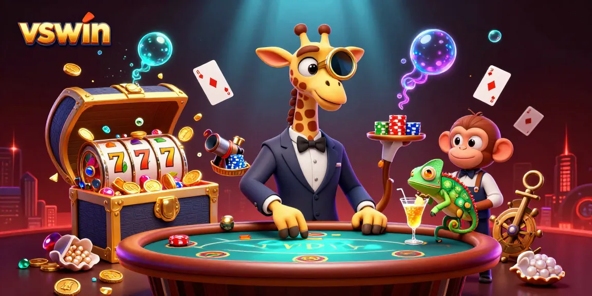 Experience the thrill of vswin with a high-roller giraffe, poker, and underwater treasures!