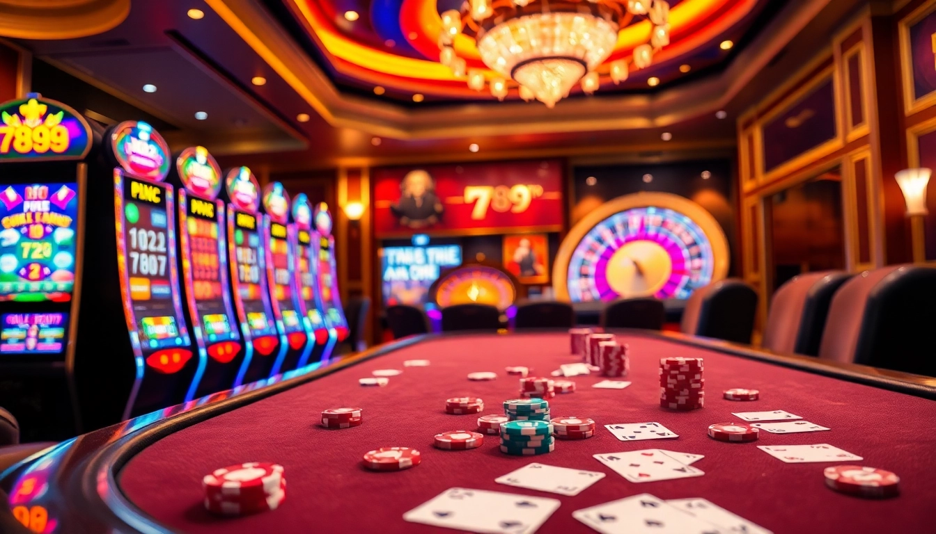 Players engaging in high-stakes games at a luxurious casino emphasizing 789p excitement and thrill.