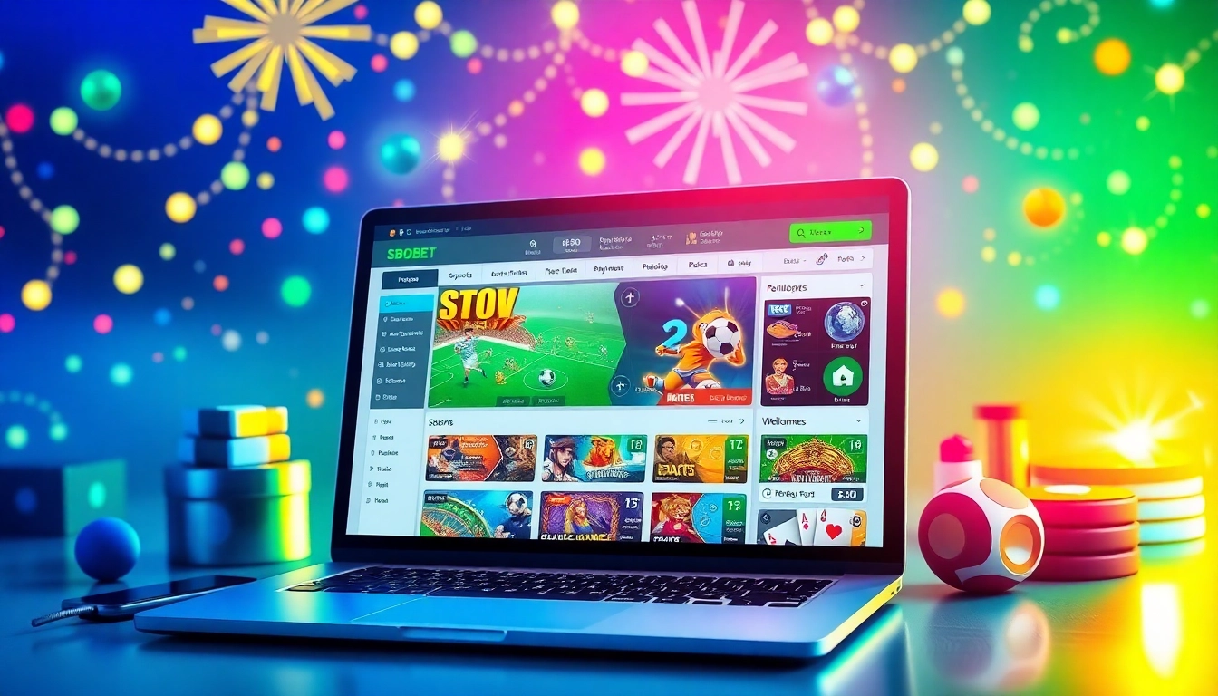 SBOBET.dance interface showcasing sports betting and casino games in a vibrant, engaging atmosphere.