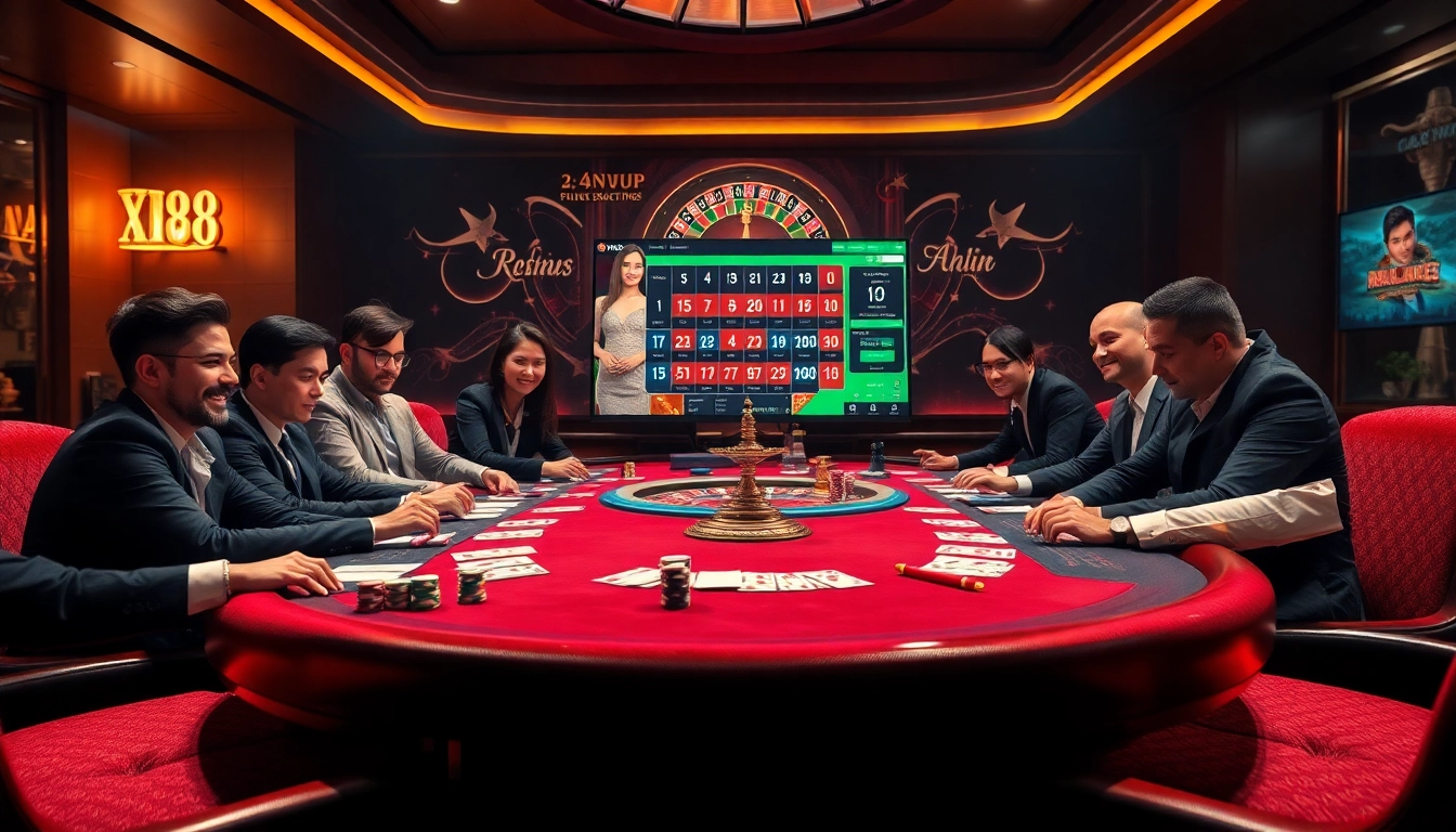 Experience the thrill of xn88 vip gaming at an upscale casino table with poker chips and cards.