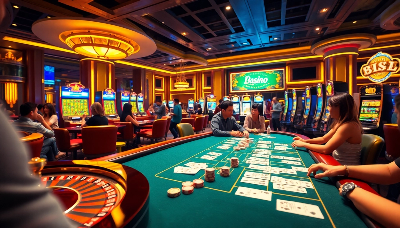 Experience the excitement of https://www.jl55.club/ with players enjoying a vibrant casino scene filled with games.