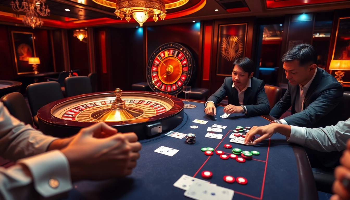 Experience high-stakes gambling at j88 casino with stylish poker tables and thrilling roulette.