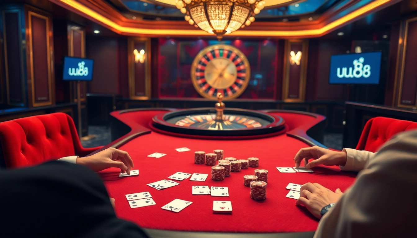 Experience the thrill of high-stakes gambling with uu88's luxurious poker scene.